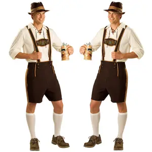 Men's German Bavarian Oktoberfest Costume Set for Halloween Dress Up Party and Beer Festival