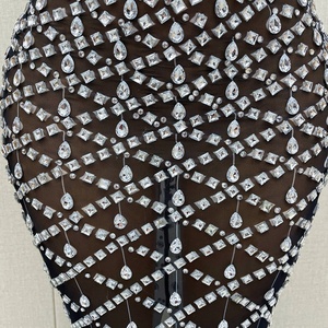 Vestido de Noche sin Tirantes para Mujer 2025, Lujoso con Pedrería, Elegante, Largo, para Fiesta de Cumpleaños, Vestidos Negros para Mujer - Product Image 4