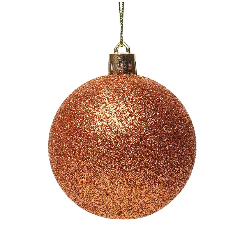 6"Glitter Ball Ornaments with Shatterproof UV Resistant, Pre-drilled Cap Secured & Green Floral Wire