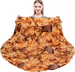 Venta al por mayor mexicano 150cm 180cm un solo lado niños Tortilla franela <span class=keywords><strong>Pizza</strong></span> Manta polar mantas - Product Image 6