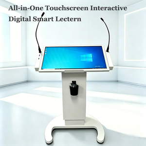 Nuevo Podio Digital Interactivo Multifuncional Inteligente con Pantalla Táctil, Micrófonos Dobles y Ruedas Giratorias - Product Image 2