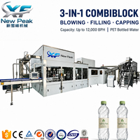Nouvelle machine complète Peak pour le soufflage, le remplissage et le bouchage d'eau, destinée aux lignes de production d'eau minérale pure.