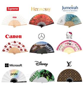 批发定制中国折纸扇印花竹织物手扇礼品彩绘工艺 - Product Image 5