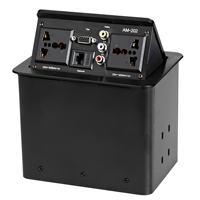 Prise de courant industrielle multimédia de table avec ports VGA, construction en alliage d'aluminium pour salles de conférence - Conforme ROHS