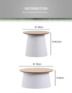 All'ingrosso mobili di fabbrica semplice elegante soggiorno a bassa altezza bianco piccolo tavolino rotondo rosa - Product Image 4