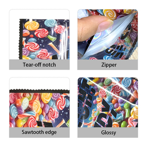 Bolsas Mylar de 3.5g con Forma Troquelada, a Prueba de Niños, Impermeables, a Prueba de Olores, con Cierre Hermético para Botánicos Secos, Golosinas Comestibles y Alimentos - Product Image 2