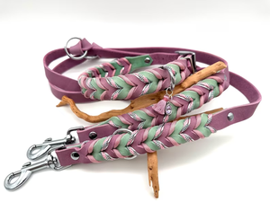 Ramah lingkungan berbagai warna tali kulit asli paracord dikepang anjing kulit slip tangan bebas kerah anjing dan tali menunjukkan memimpin - Product Image 5