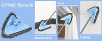 Outil de nettoyage mural pliable 2026 personnalisé, pour le haut et le bas, avec raclette en TPR et base triangulaire pour le nettoyage des plinthes
