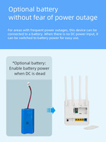 Routeur sans fil 4G LTE Cat 4, 4 ports LAN, 1 port WAN, WiFi 2,4 GHz 802.11b/g/n, double SIM 2FF 4FF, WPS