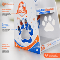 Présentoir de Comptoir Personnalisé à 2 Niveaux en PVC pour Bouteilles de Parfum et Cologne pour Chiens – Idéal pour Magasins d'Animaux