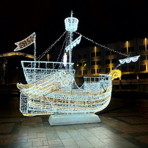 Luz LED con Motivo de Barco Navideño para Paisajes Navideños al Aire Libre, Parques y Exhibiciones Comerciales - Product Image 1