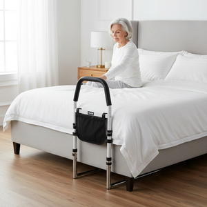 Sponde letto regolabili in PU con barre in acciaio al carbonio ad alta resistenza per anziani e pazienti, compatibili con letti King, Queen e Twin - AL1131 - Product Image 3