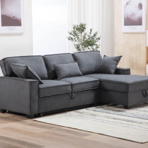Frank Furniture Modern Multifunctional <b>Bed</b>, Extendable Wooden Living Room <b>Sofa</b> with Fabric for <b>Small</b> Spaces - Product Image 4