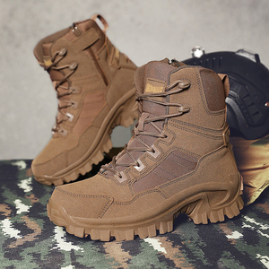 SF17 706 Outdoor Tactical <b>Hiking</b> <b>Boots</b> Men Waterproof High Top Lace Up All Seasons Green Canvas - Product Image 6