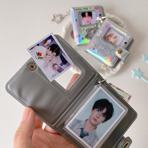 Anime Mini Photo <strong>Album</strong> Keychain Eco-Friendly Square PVC Plastic Laser Colorful Star Chasing ID Photo Storage Customized <strong>Key</strong> - Product Image 4