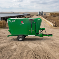 Chariot mélangeur TMR (Total Mixed Ration) en acier NM400 de 22 m³ pour l'alimentation des bovins, des ovins et du bétail, pour la préparation des aliments en ferme