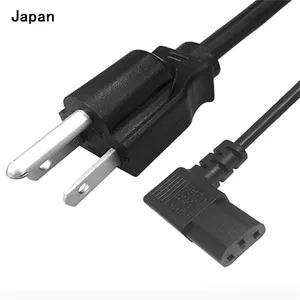 AC Plug fio conector do cabo de 3 pinos plug para C13 ângulo esquerdo tipo RV Power Cord Set 7A 125V