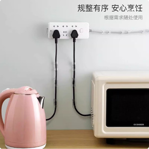 Organizador de enchufes rectangular de plástico para montaje en pared, para la gestión de cables en la oficina, almacenamiento y organización. - Product Image 3