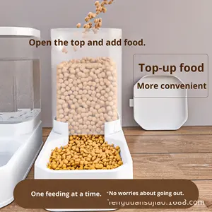 Büyük Boy 2'si 1 Arada Otomatik Evcil Hayvan Besleyici Su Sebili Büyük Kapasiteli Mama Saklama Kabı Kediler Köpekler Sızdırmaz Plastik Evcil Hayvan Malzemeleri - Product Image 3