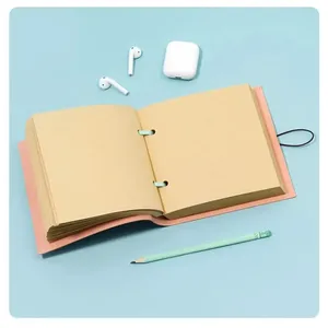 Carnet de notes A5 personnalisé fait main en cuir PU gaufré abeille, couverture rigide, reliure spirale à fils, carnet de croquis à feuilles mobiles - Product Image 4