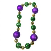 Collier de perles Mardi Gras violet, or et vert en gros, collier de perles à lancer pour défilés et fêtes de carnaval