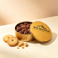 Boîte en métal doré personnalisée de qualité alimentaire, emballage rond en fer blanc pour aliments, gâteaux de lune, gâteaux, biscuits, bonbons, cadeaux, boîtes métalliques pour biscuits