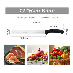 RUITAI-Cuchillo de cocina profesional de 12 pulgadas, mango de plástico PP Azul, de acero inoxidable, para cortar jamón - Product Image 2