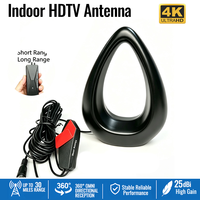 Antena de TV Digital para Interiores 4K 1080P HDTV con Amplificador, Canales Locales Gratuitos ASTC DVB-T2, Antena de TV Digital de Escritorio para Casa, RV y Camping
