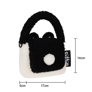 Bolso de Hombro de Felpa Sherpa con Diseño de Oso Adorable para Mujer, Bolso de Mano Casual Diario con Cremallera y Diseño de Dibujos Animados Sencillo y Moderno para Chicas - Product Image 4