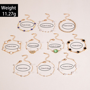 Joyería de Acero Inoxidable de Moda al por Mayor, Pulsera de Cadena y Eslabones con Dijes de Flor y Cereza, Chapada en <span class=keywords><strong>Oro</strong></span> de 18K, para Mujer - Product Image 6
