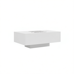 Tavolino da caffè bianco 33,5x21,7x12,2 pollici con luce a LED, mobili moderni e minimalisti per soggiorno - Product Image 1