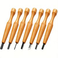 Kit de 7 outils de sculpture sur bois en acier inoxydable avec étui souple pour la sculpture manuelle, le linogravure et l'impression sur bois - Kit de linogravure DIY