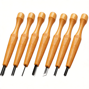 Kit de 7 <span class=keywords><strong>outils</strong></span> de sculpture sur bois en acier inoxydable avec étui souple <span class=keywords><strong>pour</strong></span> la sculpture manuelle, <span class=keywords><strong>le</strong></span> linogravure et l'impression sur bois - Kit de linogravure DIY - Product Image 1