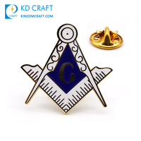 Épinglette maçonnique personnalisée de haute qualité, logo personnalisé, émail doux plaqué or, badge maçonnique, épinglette maçonnique