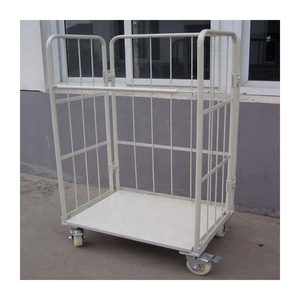 Lồng Lưu Trữ Kim Loại Với Bánh Xe Chồn Dây Lưới Lồng Gấp Xe Lăn An Ninh CuộN Container - Product Image 3