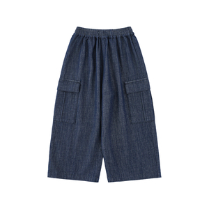 YOEHYAUL N7028 2-14T 100% Coton Bleu Foncé Printemps Jeans Baggy Enfant Vente en Gros <span class=keywords><strong>Pantalon</strong></span> en Denim Ample Droit pour Adolescent <span class=keywords><strong>Garçon</strong></span> - Product Image 2