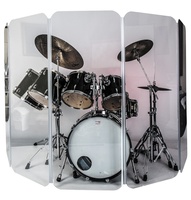 Support d'affichage pliable moderne en acrylique Lucite pour batterie, conçu pour minimiser la distorsion sonore