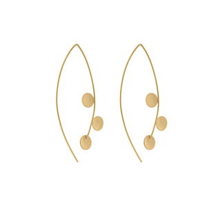 Pendientes de aro con diseño de arco en oro marquesa, joyería de moda minimalista y escultural, estilo moderno y ligero. - Product Image 2