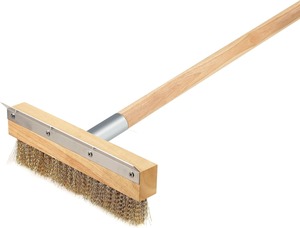 Cepillo para Horno <span class=keywords><strong>de</strong></span> Pizza con Mango <span class=keywords><strong>de</strong></span> Madera, Cepillo <span class=keywords><strong>de</strong></span> Limpieza para Horno <span class=keywords><strong>de</strong></span> Pizza <span class=keywords><strong>de</strong></span> Exterior con Cerdas <span class=keywords><strong>de</strong></span> Latón, Raspador <span class=keywords><strong>de</strong></span> Acero y Punta Roscada <span class=keywords><strong>de</strong></span> Aluminio - Product Image 1