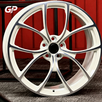 Jantes forgées monobloc en alliage d'aluminium 6061 à rayons en Y, finition blanc brillant usiné, 17-24 pouces pour Porsche 911 991 Cayenne 5x130 ET personnalisé