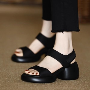 Tacones Altos de Plataforma con Correa al Tobillo Estilo Oficina para Mujer, Verano 2026, Punta Abierta, Casuales, para Mujeres de Baja Estatura - Product Image 1