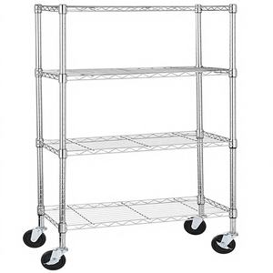 Estantería de Almacenamiento Resistente Ajustable de 5 Niveles For Basics con Ruedas de 4'' y Organizador, 30'' L x 14'' W x 64.8'' H, Cromada - Product Image 1