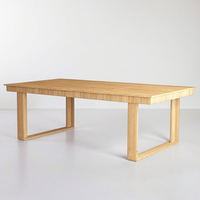 Table à manger de cuisine en bois moderne meubles de restaurant en vente chaude Table à manger rectangulaire pour le rassemblement de restaurant