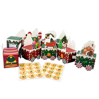 Boîte de calendrier de l'Avent personnalisée, boîte cadeau en papier pour chocolat, bonbons, biscuits, en-cas, emballage cadeau de Noël
