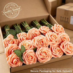 Fleurs artificielles, 25 pièces, roses <span class=keywords><strong>en</strong></span> mousse avec tiges pour décorations de table de mariage, centres de table, vente <span class=keywords><strong>en</strong></span> gros, bricolage - Product Image 6