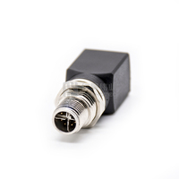 Adaptor M12 X-Coded 8 Pin ke RJ45 Konektor Ethernet Industri Cat6 Terlindung untuk Otomasi