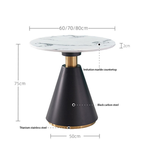 New Design Luxury Side <strong>Table</strong> <strong>Gold</strong> Stainless Steel Modern Italian Round Black Marble <strong>Small</strong> Coffee <strong>Table</strong> for Living Room - Product Image 3