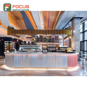 Creative Coffee Display Cabinet White Panel Finish Coffee Bag Display Area Storefront Coffee Cabinet - Product Image 1