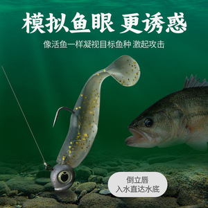 Anzuelo de pesca con ojo de pez y cabeza de jig con púas, material luminoso para pesca de lubina en lago, paquete de 10 piezas - Product Image 3