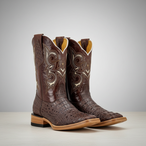 <span class=keywords><strong>Botas</strong></span> Vaqueras Vintage Bordadas con Diseño, Punta Cuadrada, Tacón Grueso, Parte Superior de PU, <span class=keywords><strong>Botas</strong></span> de Montar para Hombre, Invierno, Tallas 38-48 - Product Image 2